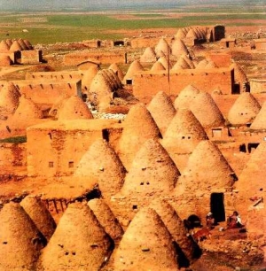 Haran, Syria ( in modern Turkey) - mud-brick houses with unique, iconic, conic roofs